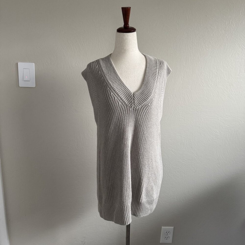 Zara Longline Sweater Vest Dress Gray Size Small